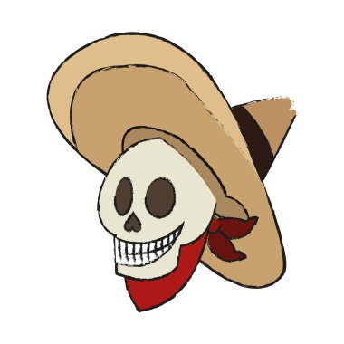 İzole Meksikalı erkek kafatası tasarımı