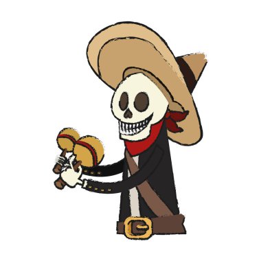 İzole Meksikalı erkek kafatası tasarımı