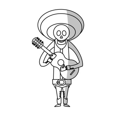 İzole Meksikalı erkek kafatası tasarımı