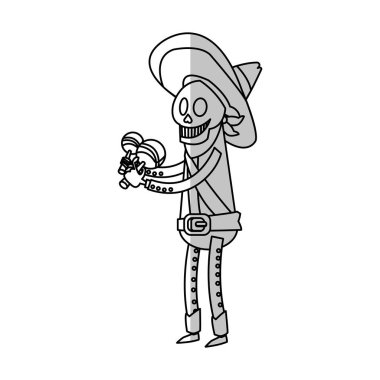 İzole Meksikalı erkek kafatası tasarımı