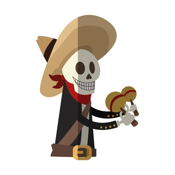 Geïsoleerde Mexicaanse mannelijke skull design — Stockvector