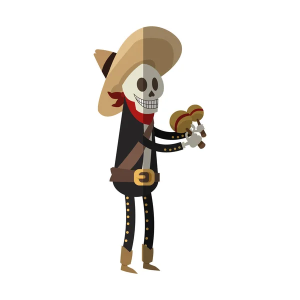 Conception isolée du crâne masculin mexicain — Image vectorielle