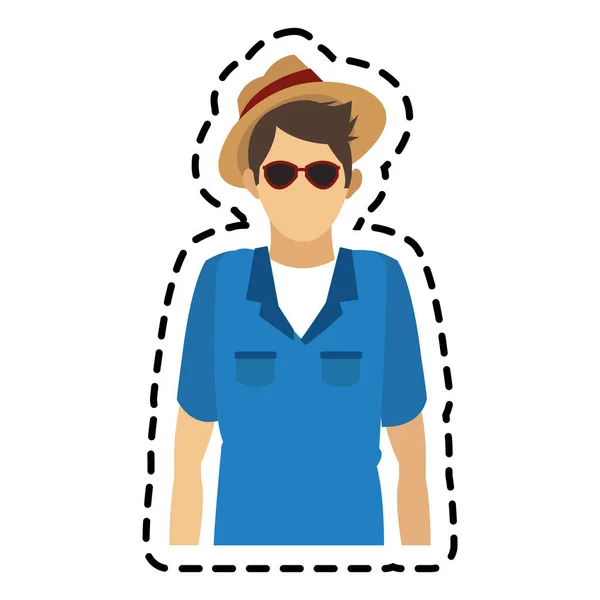 Diseño de hombre turístico aislado — Vector de stock