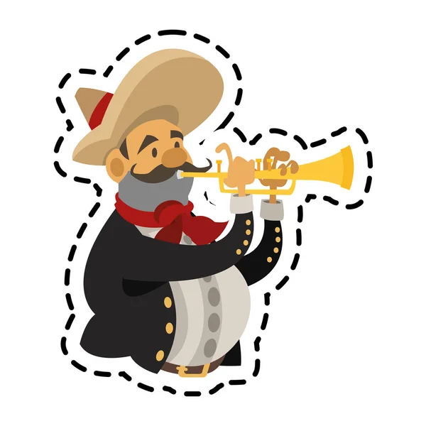 Diseño de hombre mexicano aislado — Vector de stock