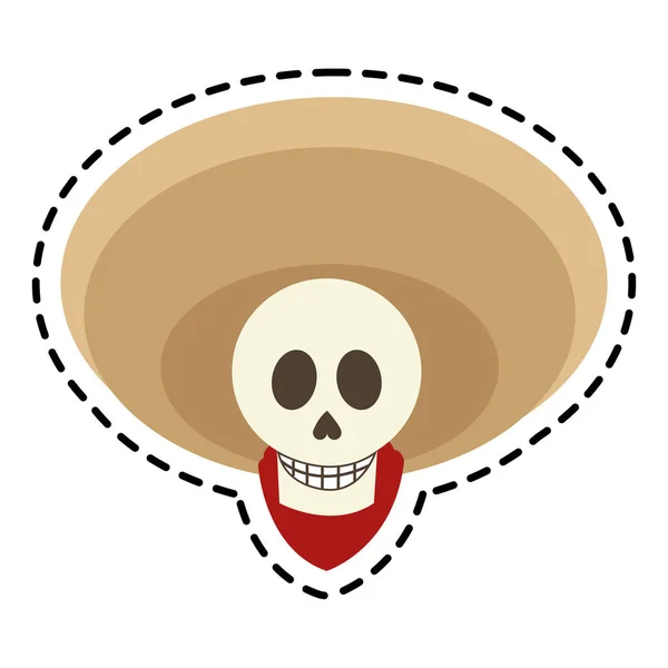 Geïsoleerde Mexicaanse mannelijke skull design — Stockvector