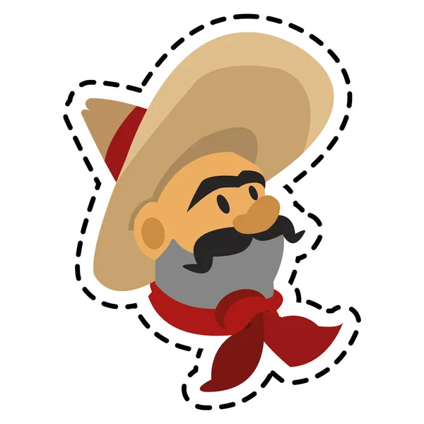 Diseño de hombre mexicano aislado — Vector de stock