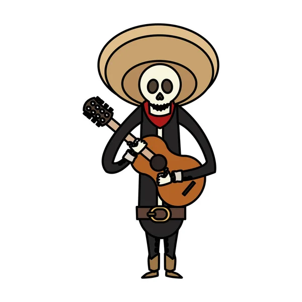 Isolated mexican male skull design — Stock Vector