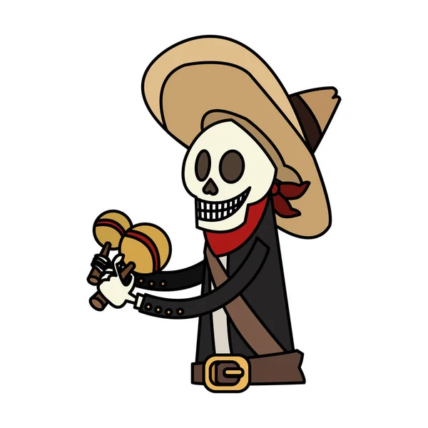 Geïsoleerde Mexicaanse mannelijke skull design — Stockvector