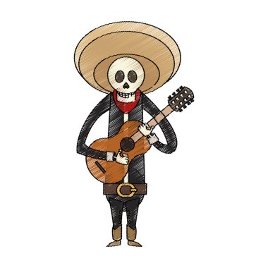 İzole Meksikalı erkek kafatası tasarımı