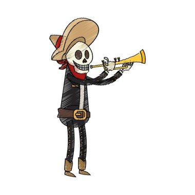 İzole Meksikalı erkek kafatası tasarımı