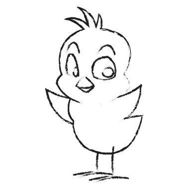 İzole tavuk karikatür tasarım