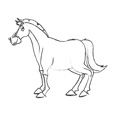 İzole at çizgi film