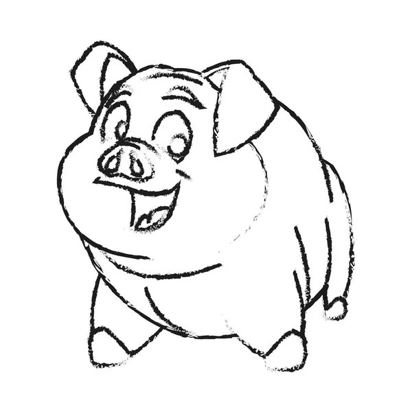 Isolierte Schweinefleisch Cartoon-Design — Stockvektor