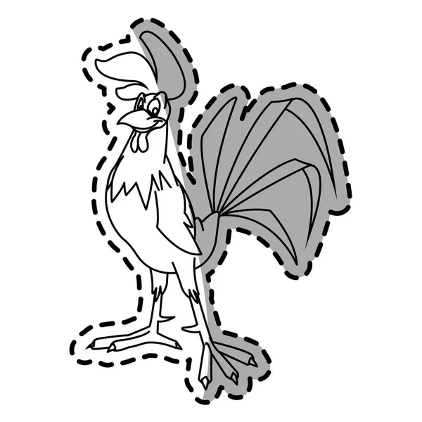 Isolato gallo disegno del fumetto — Vettoriale Stock
