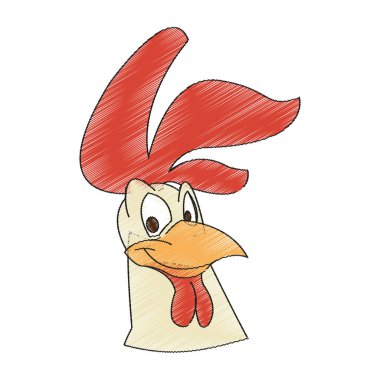 İzole horoz karikatür tasarım