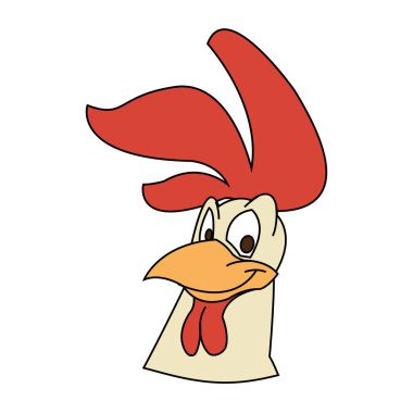 İzole horoz karikatür tasarım