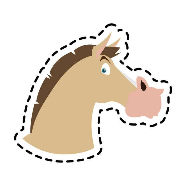 Diseño de dibujos animados de caballos aislados — Vector de stock