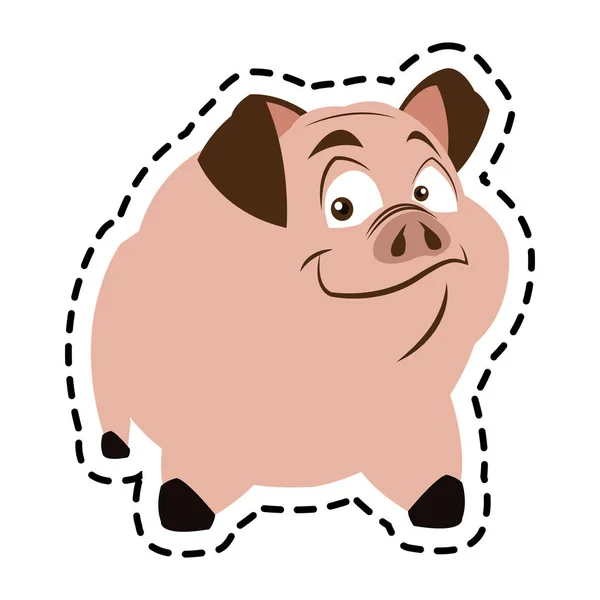 Geïsoleerde varkensvlees cartoon design — Stockvector