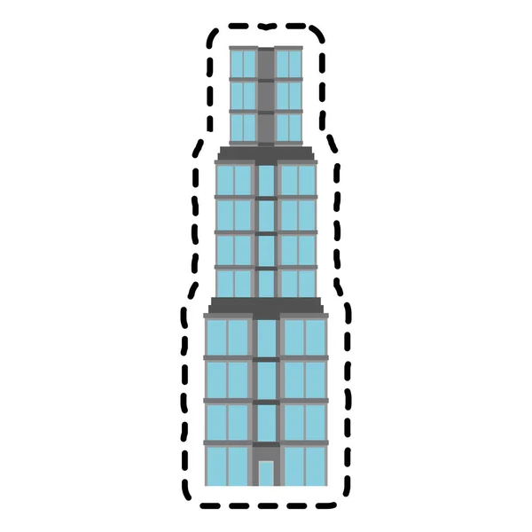Проектирование здания с изолированной башней — стоковый вектор