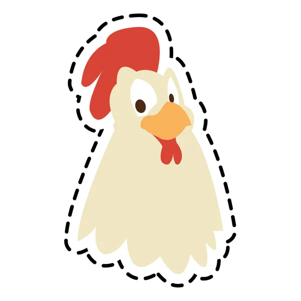 Isolato disegno cartone animato pollo — Vettoriale Stock