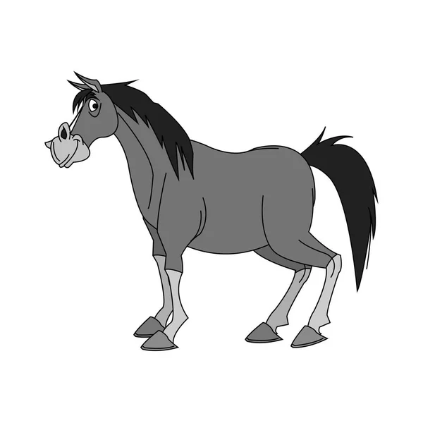 Diseño de dibujos animados de caballos aislados — Vector de stock