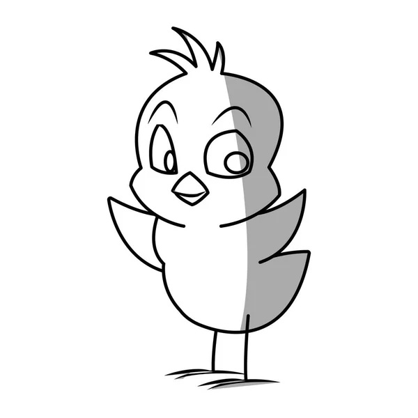 Conception isolée de bande dessinée de poulet — Image vectorielle
