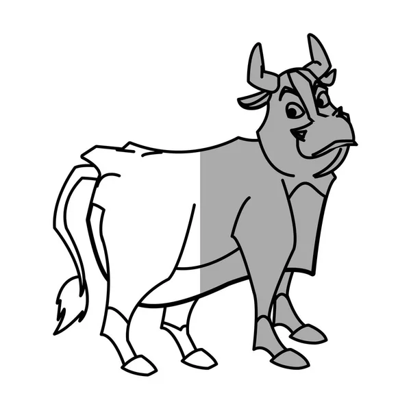 Diseño de dibujos animados de toro aislado — Archivo Imágenes Vectoriales