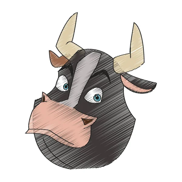 Ізольований дизайн мультфільму бика — стоковий вектор