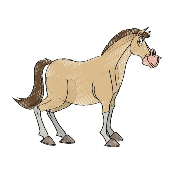 Kreskówka na białym tle konia — Wektor stockowy