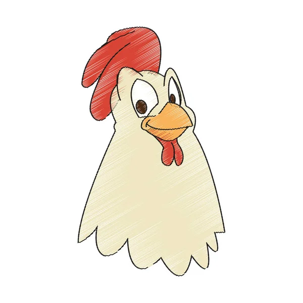 Diseño de dibujos animados de pollo aislado — Archivo Imágenes Vectoriales