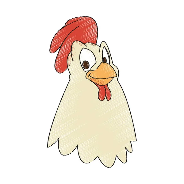 Isolato disegno cartone animato pollo — Vettoriale Stock