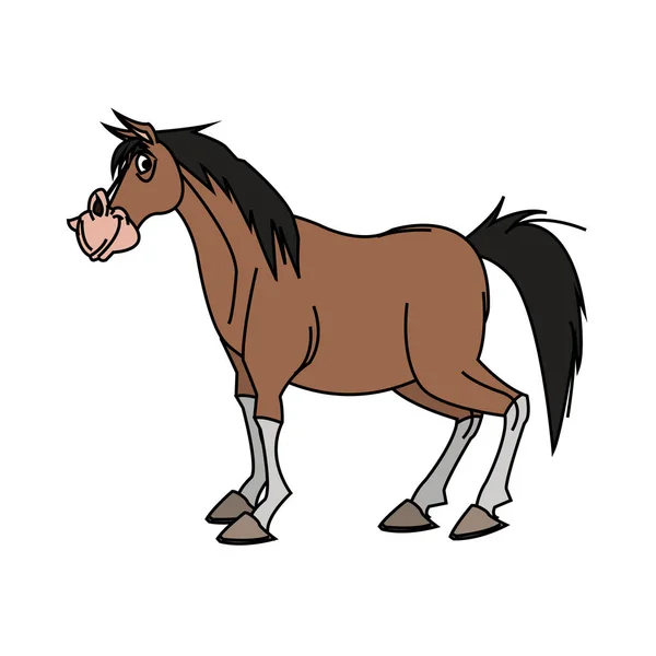 Design de desenhos animados de cavalo isolado — Vetor de Stock