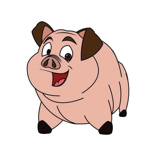 Geïsoleerde varkensvlees cartoon design — Stockvector