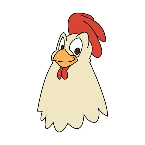 격리 된 닭 만화 디자인 — 스톡 벡터