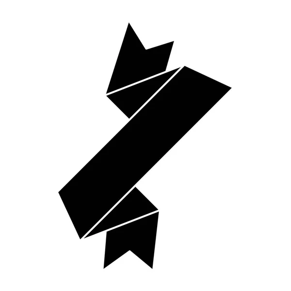 Icône de bannière de ruban noir silhouette — Image vectorielle