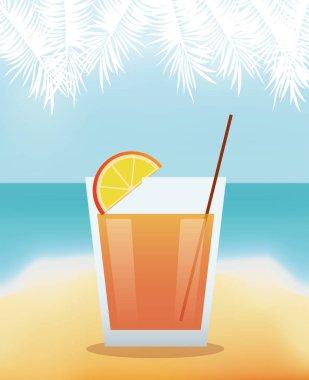 plaj arka plan alkolle kokteyl limon