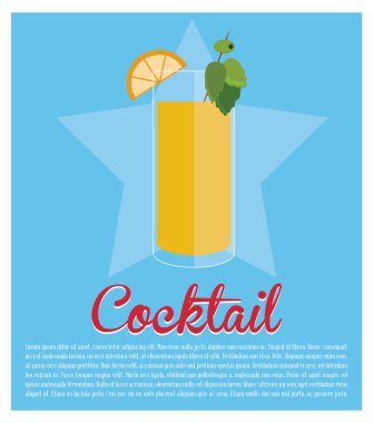 kokteyl cam buz zeytin yıldız arka plan