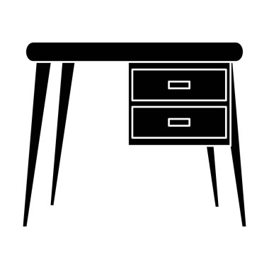 siluet Resepsiyon ofis iş yerinde simgesi