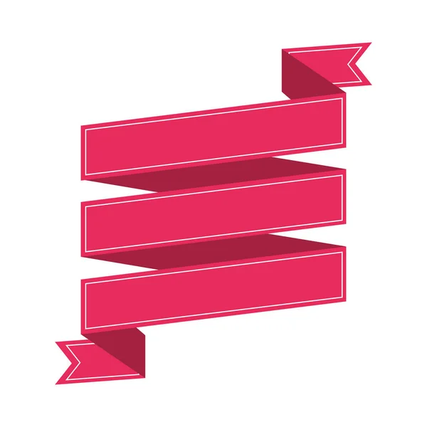 Εικονίδιο σχεδιασμός ροζ κορδέλα banner — Διανυσματικό Αρχείο