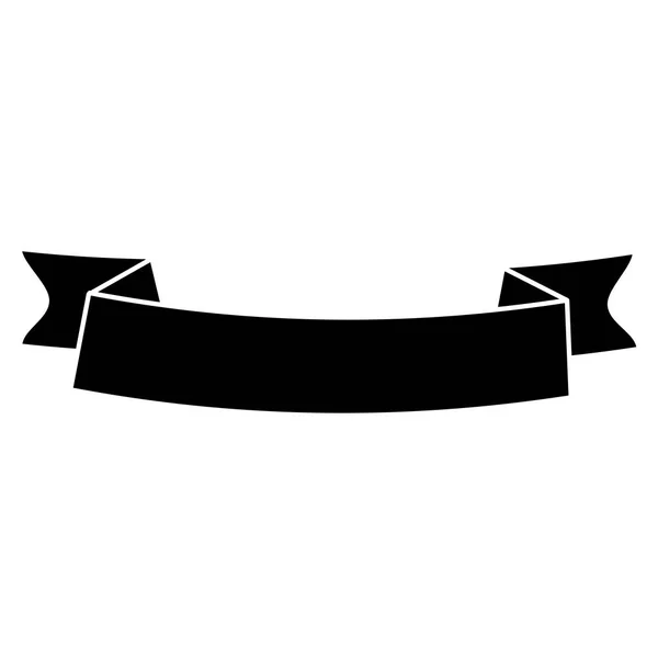 Banner de cinta de silueta negro diseño vacío — Archivo Imágenes Vectoriales