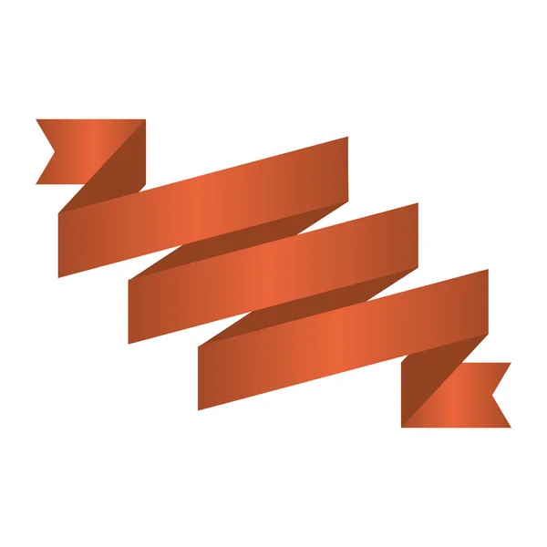 Şerit afiş kahverengi tasarım simgesi — Stok Vektör