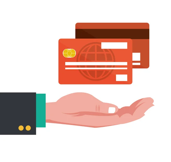 Hand med kreditkort banking — Stock vektor