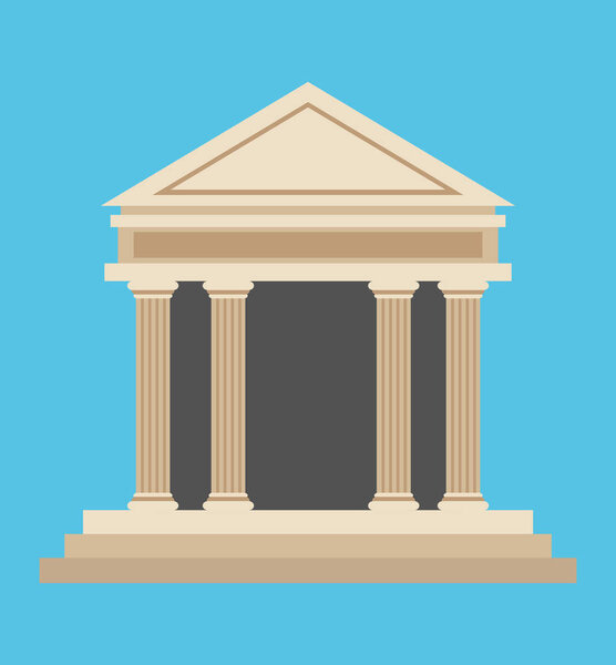 иконка деньги здания банка
