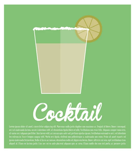 Cocktail tequila lime affiche — Image vectorielle