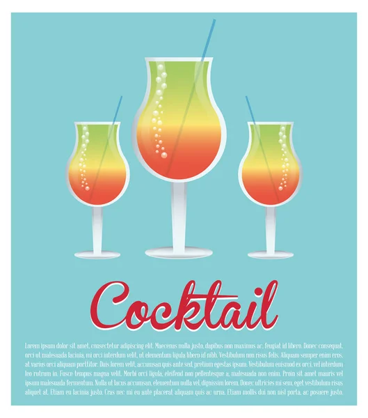 Definir estilo de design cocktail — Vetor de Stock