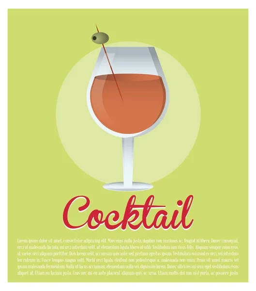 Cóctel alcohólico verde oliva fondo — Vector de stock