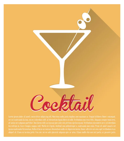 Cocktail martini fundo amarelo — Vetor de Stock