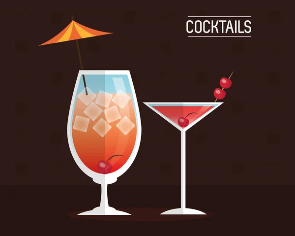 Menú de bebidas cóctel restaurante bar diseño — Vector de stock