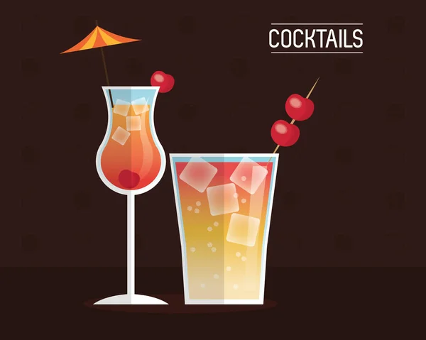 Drink Menü Cocktail Restaurant Bar Design — Stockvektor