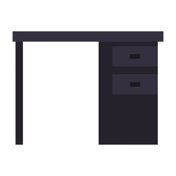 Black desk office drawers icon — Stock Vector